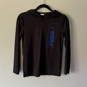 NEW! Youth PUMA Black Lightweight, Long-Sleeve, Hoodie. Size Medium.